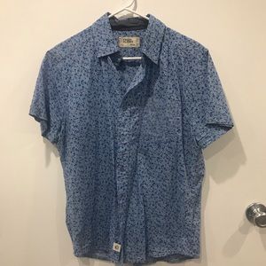 Blue Floral Button Up